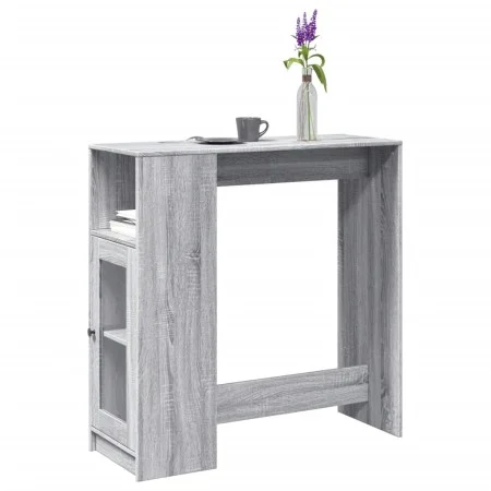 Tall bar table with Sonoma gray shelves 101x40x103.5 cm by , Kitchen and dining tables - Ref: Foro24-854369, Price: 73,87 €, ...