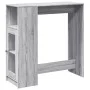 Tall bar table with Sonoma gray shelves 101x40x103.5 cm by , Kitchen and dining tables - Ref: Foro24-854369, Price: 73,87 €, ...