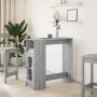 Tall bar table with Sonoma gray shelves 101x40x103.5 cm by , Kitchen and dining tables - Ref: Foro24-854369, Price: 73,87 €, ...