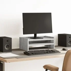 Wooden screen stand in gray Sonoma engineering 42x24x16 cm by , Computer bases and risers - Ref: Foro24-854720, Price: 21,94 ...