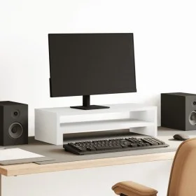Engineered wood white screen stand 54x22x15 cm by , Computer bases and risers - Ref: Foro24-854769, Price: 24,71 €, Discount: %