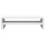 Engineered wood white screen stand 54x22x15 cm by , Computer bases and risers - Ref: Foro24-854769, Price: 24,71 €, Discount: %