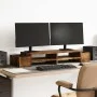 Screen support with smoked oak storage 100x27x15 cm by , Computer bases and risers - Ref: Foro24-854692, Price: 35,94 €, Disc...