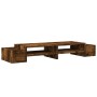 Bildschirmhalterung mit Rauch-Eiche-Lagerung 100x27x15 cm von , Computersockel und -erhöhungen - Ref: Foro24-854692, Preis: 3...