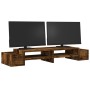 Screen support with smoked oak storage 100x27x15 cm by , Computer bases and risers - Ref: Foro24-854692, Price: 36,52 €, Disc...