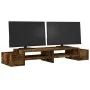 Screen support with smoked oak storage 100x27x15 cm by , Computer bases and risers - Ref: Foro24-854692, Price: 35,94 €, Disc...