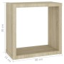 Würfel-Wandregale, 4 Stück, Sonoma-Eiche, 30x15x30 cm. von , Regale und Regale - Ref: Foro24-807008, Preis: 37,62 €, Rabatt: %