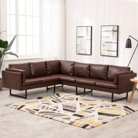 Brown synthetic leather corner sofa by , Sofas - Ref: Foro24-287923, Price: 680,30 €, Discount: %