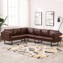 Brown synthetic leather corner sofa by , Sofas - Ref: Foro24-287923, Price: 684,27 €, Discount: %