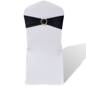 Elastic decorative bow for chairs with buckle 25 pieces Black by , Covers - Ref: Foro24-130346, Price: 22,29 €, Discount: %