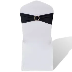 Moño decorativo elástico para sillas con hebilla 25 pzas Negro de , Fundas - Ref: Foro24-130346, Precio: 23,78 €, Descuento: %