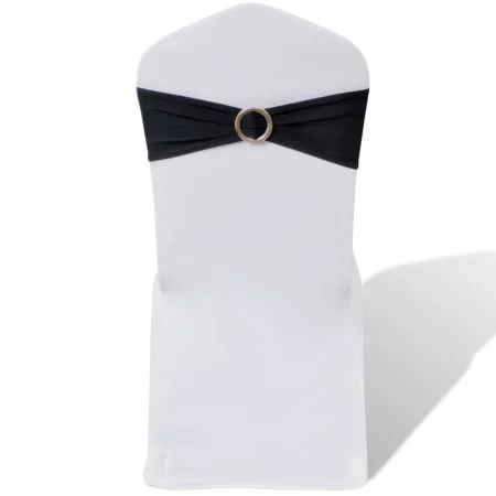 Elastic decorative bow for chairs with buckle 25 pieces Black by , Covers - Ref: Foro24-130346, Price: 23,78 €, Discount: %