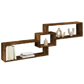 Smoked oak engineered wood wall cabinet 158x18x53 cm by , Shelves and shelves - Ref: Foro24-854818, Price: 35,05 €, Discount: %