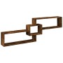 Smoked oak engineered wood wall cabinet 158x18x53 cm by , Shelves and shelves - Ref: Foro24-854818, Price: 35,55 €, Discount: %