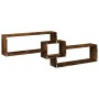 Smoked oak engineered wood wall cabinet 158x18x53 cm by , Shelves and shelves - Ref: Foro24-854818, Price: 35,55 €, Discount: %