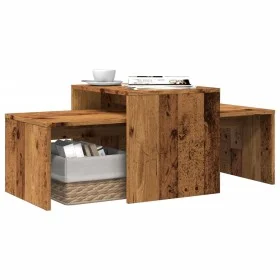Aged engineered wood coffee tables set 100x48x40 cm by , Coffee table - Ref: Foro24-856054, Price: 59,23 €, Discount: %