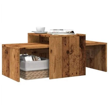 Aged engineered wood coffee tables set 100x48x40 cm by , Coffee table - Ref: Foro24-856054, Price: 59,23 €, Discount: %