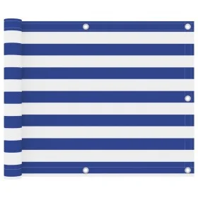 Balcony awning in white and blue Oxford fabric, 75x600 cm. by vidaXL, Umbrellas - Ref: Foro24-134915, Price: 29,20 €, Discoun...