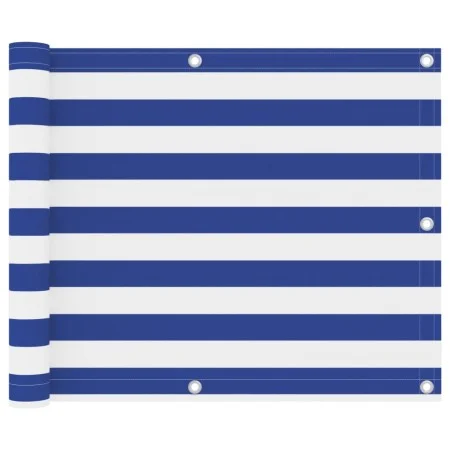 Balkonmarkise Oxford Stoff weiß und blau 75x600 cm von vidaXL, Sonnenschirme - Ref: Foro24-134915, Preis: 29,17 €, Rabatt: %