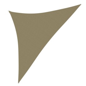 Toldo de vela triangular tela Oxford beige 3,5x3,5x4,9 m