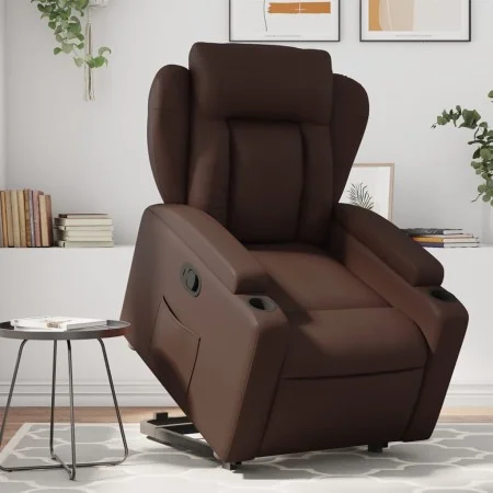 Reclining and lift synthetic leather armchair in brown. by , Armchairs - Ref: Foro24-3204546, Price: 287,10 €, Discount: %