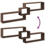 Engineered wood brown oak wall cabinet 158x18x53 cm by , Shelves and shelves - Ref: Foro24-854820, Price: 40,27 €, Discount: %