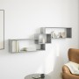 Engineered wood gray concrete wall cabinet 158x18x53 cm by , Shelves and shelves - Ref: Foro24-854817, Price: 31,51 €, Discou...