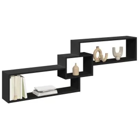 Wandschrank aus schwarzem Ingenieurholz 158x18x53 cm von , Regale und Regale - Ref: Foro24-854815, Preis: 39,98 €, Rabatt: %