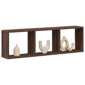 Engineered wood brown oak wall cabinet 100x16x30 cm by , Shelves and shelves - Ref: Foro24-854874, Price: 30,56 €, Discount: %