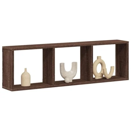 Engineered wood brown oak wall cabinet 100x16x30 cm by , Shelves and shelves - Ref: Foro24-854874, Price: 30,08 €, Discount: %