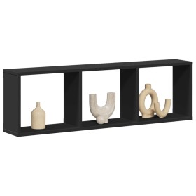 Engineered wood black wall cabinet 100x16x30 cm by , Shelves and shelves - Ref: Foro24-854869, Price: 33,96 €, Discount: %