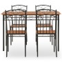 Fünfteiliges Esszimmer-Set aus MDF und braunem Stahl. von , Möbelsets für Küchen und Esszimmer - Ref: Foro24-281400, Preis: 1...