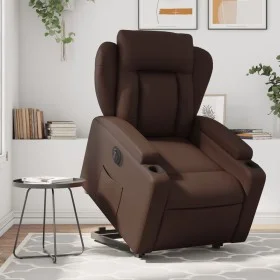 Brown synthetic leather electric reclining and lift chair by , Armchairs - Ref: Foro24-3204560, Price: 337,51 €, Discount: %