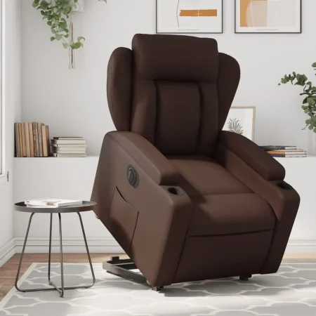 Brown synthetic leather electric reclining and lift chair by , Armchairs - Ref: Foro24-3204560, Price: 337,35 €, Discount: %