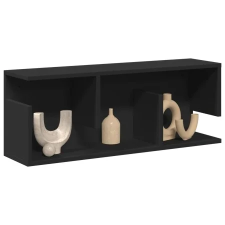Wandschrank aus schwarzem Ingenieurholz 80x20x30 cm von , Regale und Regale - Ref: Foro24-854833, Preis: 31,59 €, Rabatt: %