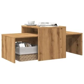 Mitteltisch aus Eichen-Ingenieurholz, handgefertigt, 100x48x40 cm. von , Couchtisch - Ref: Foro24-856055, Preis: 65,23 €, Rab...