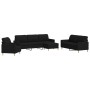 4-piece black fabric sofa set with footrests by , Sofas - Ref: Foro24-3278299, Price: 680,99 €, Discount: %