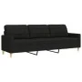 Juego de sofás 3 piezas tela negro by , Sofas - Ref: Foro24-3278291, Price: 616,79 €, Discount: %