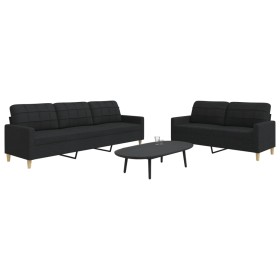 Zweiteiliges Sofaset in schwarzem Stoff. von , Sofas - Ref: Foro24-3278323, Preis: 487,50 €, Rabatt: %
