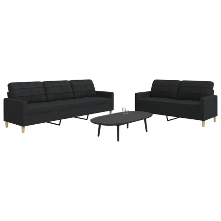Juego de sofás 2 piezas tela negro by , Sofas - Ref: Foro24-3278323, Price: 487,50 €, Discount: %