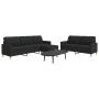 Sofagarnitur mit Fußhocker, 3-teilig, Stoff schwarz von , Sofas - Ref: Foro24-3278331, Preis: 542,07 €, Rabatt: %