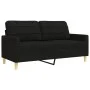 Juego de sofás con reposapiés 3 piezas tela negro by , Sofas - Ref: Foro24-3278331, Price: 533,69 €, Discount: %