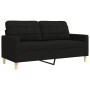 Sofagarnitur mit Fußhocker, 3-teilig, Stoff schwarz von , Sofas - Ref: Foro24-3278331, Preis: 542,07 €, Rabatt: %