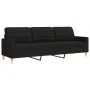 Juego de sofás con reposapiés 3 piezas tela negro by , Sofas - Ref: Foro24-3278331, Price: 533,69 €, Discount: %