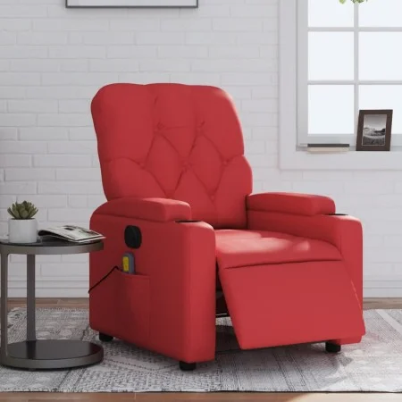 Red artificial leather electric reclining massage chair by , Armchairs - Ref: Foro24-3204770, Price: 270,58 €, Discount: %