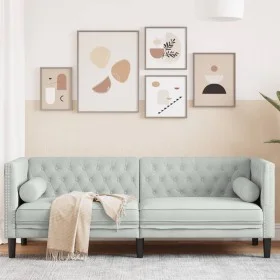Chesterfield 3-seater sofa with light gray velvet cushions by , Sofas - Ref: Foro24-372693, Price: 273,24 €, Discount: %