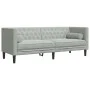 Chesterfield 3-seater sofa with light gray velvet cushions by , Sofas - Ref: Foro24-372693, Price: 273,24 €, Discount: %