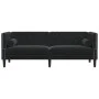 Sofá Chesterfield 3 plazas con cojines terciopelo negro de , Sofás - Ref: Foro24-372698, Precio: 364,02 €, Descuento: %