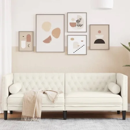 Chesterfield 3-seater sofa with white cream velvet cushions by , Sofas - Ref: Foro24-372700, Price: 332,05 €, Discount: %