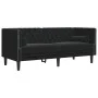 Set de sofás Chesterfield con cojines 3 piezas terciopelo negro de , Sofás - Ref: Foro24-3209286, Precio: 811,04 €, Descuento: %